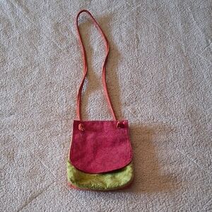 Vibrant Pink and Green Crossbody Bag